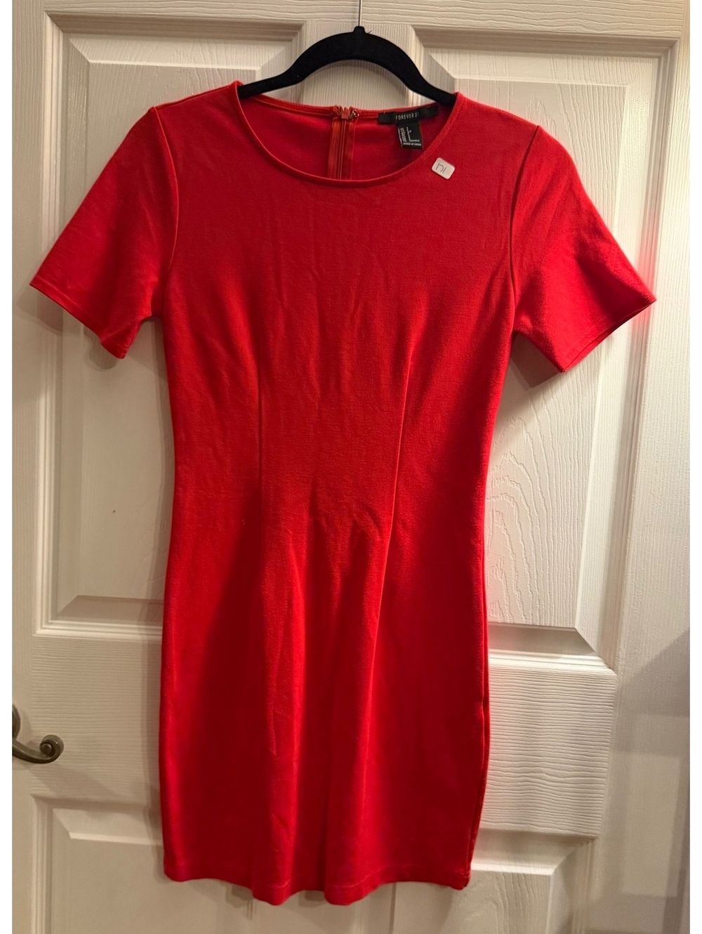 Forever 21 Red Short Sleeve Bodycon Dress, Size S